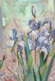 Rod Goebel, Purple Iris, Oil on canvas