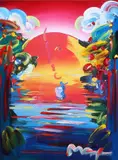Peter Max, Better World III, Color lithograph with over painting