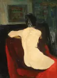 Will Barnet, Female Nude, Oil on board