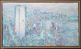 Xu Jianguo, New York Cityscape with Twin Towers, Oil on canvas