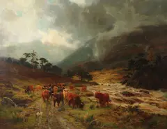 Louis Bosworth Hurt, A Highland Glen, Oil on canvas