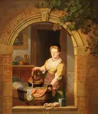 Jan Hendrik Verheijen, Chores, Oil on oak wood panel