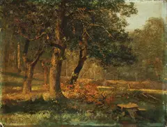 Carl Ernst Morgenstern, A Summer Wooded Landscape and an Alpine Mountain Landscape -, The first oil on canvas, the second watercolor