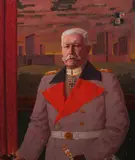 German School, Portrait of Paul von Hindenburg -, Oil on canvas