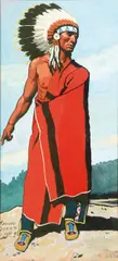 Maynard Dixon, Plains Indian in War Bonnet -, Gouache