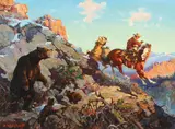 Trouble on the Trail by Olaf Wieghorst, Oil on canvas, offered Nov 2016
