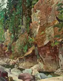 In the Canyon by Frank Tenney Johnson, Oil on board, sold Nov 2016