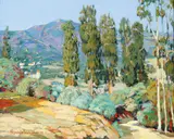 Augustus Dunbier, Lush California Landscape -, Oil on canvas
