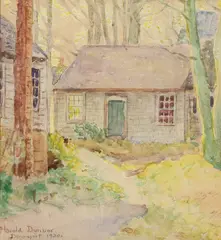 Harold Dunbar, A Cabin in the Woods, Dennisport, MA -, Watercolor on paper