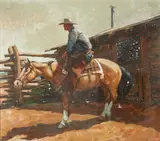 Lazy by Olaf Wieghorst, Oil on canvas, sold Nov 2016