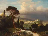 Albert Bierstadt, Italian Landscape After Storm -