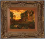 William Keith, Landscape at Dusk, Oil on canvas
