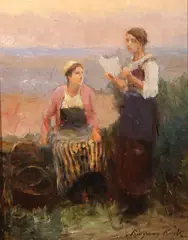 Daniel Ridgway Knight, Sketch for The Letter (La Lettre) -, Oil on oak wood panel