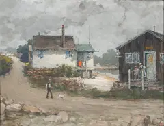 David Ject-Key, Coming Home - A Gloucester Scene, Oil on canvas board