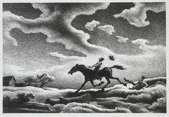Spring Tryout - by Thomas Hart Benton, Lithograph, sold Nov 2016