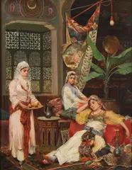 Fabi Fabbi, Harem Girls, Oil on canvas laid down