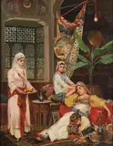 Fabi Fabbi, Harem Girls, Oil on canvas laid down