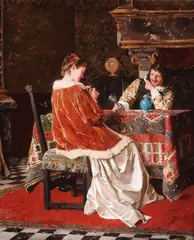 Ernst Meisel, A Love Potion, Oil on canvas