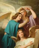 Easter - The Angels of the Resurrection - by Melchior Paul von Deschwanden, Oil on canvas, sold Nov 2016