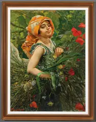 Emerson Burkhart, The Flower Seller, Oil on canvas laid down on foam core