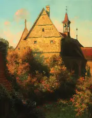 A Medieval Town, perhaps Rothenberg by Arthur Wasse, Oil on canvas, sold Nov 2016