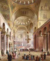 Louis Haghe, Interior of Saint Marks -, Watercolor with gum arabic and gouache