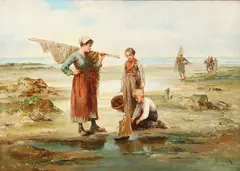 Fayard, Gathering Clams, Oil on canvas