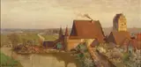 Adolf Luntz, View of the Mill Dinkelsbuhl, German -, Oil on canvas