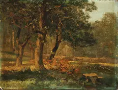 Carl Ernst Morgenstern, A Summer Wooded Landscape and an Alpine Mountain Landscape -, The first oil on canvas, the second watercolor