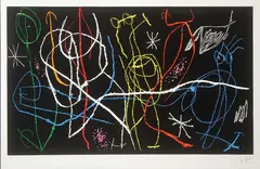 Abstract Composition by Joan Miró, Etching printed in colors, sold Nov 2016