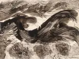 Kenneth Callahan, Beach 2, Monotype print with pen wash