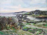 Wladyslaw Kryzanowski, Summer Landscape at Dusk -, Oil on artist board