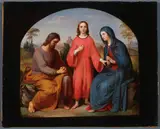 William Charles Thomas Dobson, The Holy Family -, Oil on paper laid down on canvas