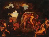 The Judgement of Paris by Dutch School, Oil on joined wood panel, sold Nov 2016