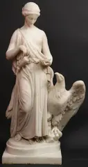 Marshall Wood, Hebe the Cupbearer and the Eagle of Zeus -, Carved marble with some repairs and losses