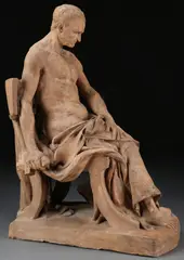 Jules Jacque Labatut, The Death of Cato of Utica, Terra cotta