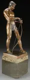 Paul Schmidt-Felling, The Archer -, Bronze with dark brown patina mounted on polished granite base