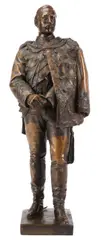 Joseph Uphues, Kaiser Wilhelm in Full Uniform and Regalia -, Bronze with brown patina