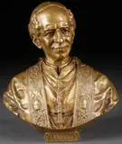Aristide Croisy, Bust of Pope Leo XIII, Bronze with patina