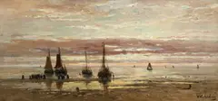 Hendrik Willem Mesdag, Terugkeer van de vissersvloot, Oil on canvas