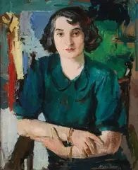 Sergius Pauser, Portrait of Mrs. Rosa Diener -, Oil on canvas