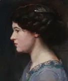 Arthur Johannes Siebner, Profile of a Young Woman -, Oil on canvas