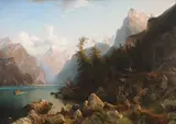 Johanes Bertholomaus Duntze, Bay of Uri, Lake of Lucerne, Switzerland -, Oil on canvas