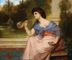 Gustav Pope, Blowing Bubbles -, Oil on canvas