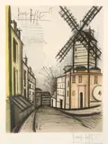 Bernard Buffet, Moulin De la Galette -, Color lithograph on paper