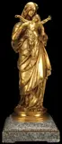 Gustav Dore, The Madonna and Child, Bronze with gilt patina