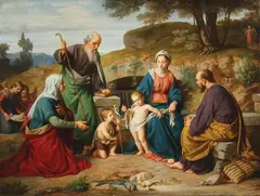 Michael Rieser, The Holy Family with St. John and Angels -, Oil on canvas