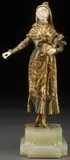 George Omerth, Charity -, Gilt bronze and ivory on carved onyx base