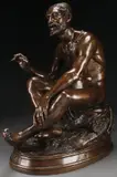 Charles Ponsin-Andarahy, An Arab Beggar, Bronze with brown patina
