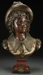 Ernest Raucoulet, The Young Squire, Bronze with brown and gold patina